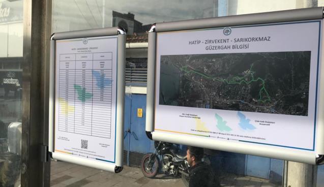OTOBÜS DURAKLARINA GEÇİŞ VE GÜZERGAH BİLGİLERİ ASILIYOR