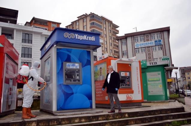 ATM’ler düzenli olarak dezenfekte ediliyor…