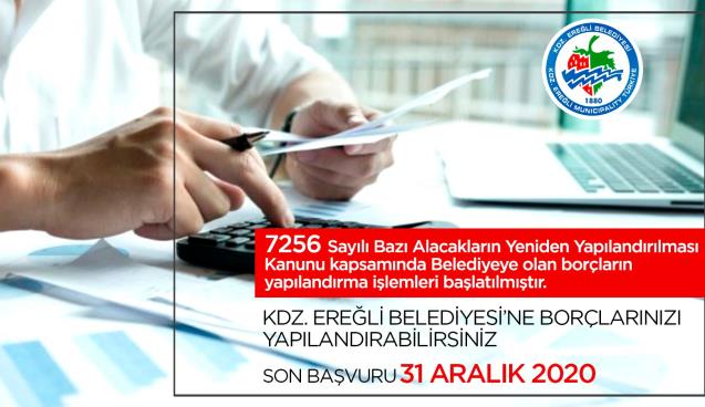 KDZ. EREĞLİ BELEDİYESİ’NE BORÇLARINIZI YAPILANDIRABİLİRSİNİZ