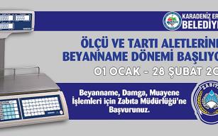 ÖLÇÜ VE TARTI ALETLERİNDE BEYANNAME DÖNEMİ BAŞLADI