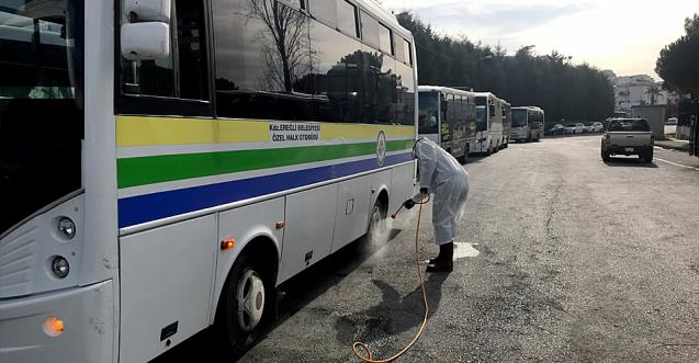 Çocuk parkları, halk otobüsleri,duraklar ilaçlandı...