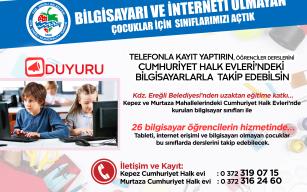 KDZ. EREĞLİ BELEDİYESİ’NDEN UZAKTAN EĞİTİME KATKI