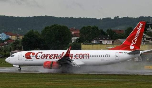 KÖTÜ HAVA KOŞULLARINA RAĞMEN  İNİŞ YAPTI