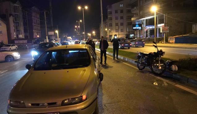 Otomobil ile Motorsiklet çarpıştı 