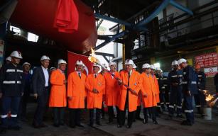 Yenilenen yüksek fırın ateşlendi