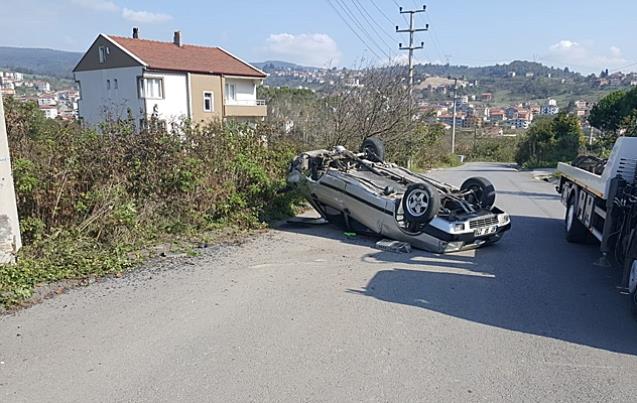 Freni patladı, takla attı…