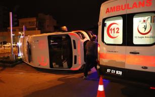 Zonguldak’ın Ereğli ilçesinde otomobille 112 ambulans