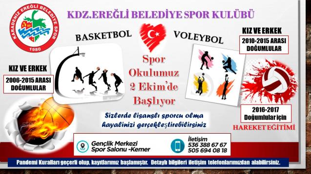 KDZ EREĞLİ BELEİDİYESPOR SPOR OKULLARI AÇIYOR