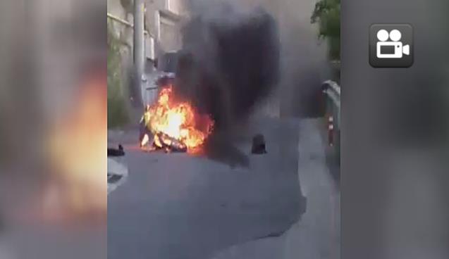 Sahibinin gözü önünde alev alev yandı…