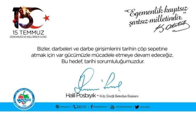 POSBIYIK’TAN 15 TEMMUZ MESAJI