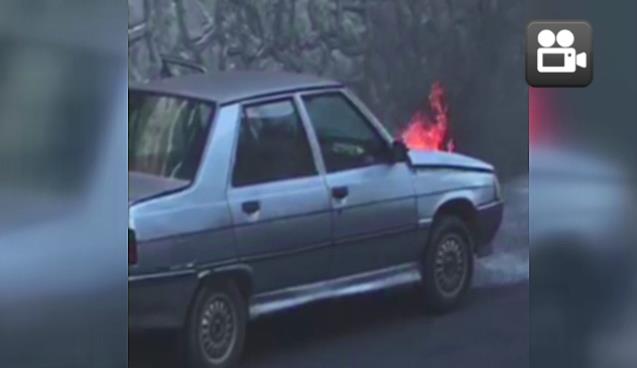 Hareket halindeyken alev aldı…