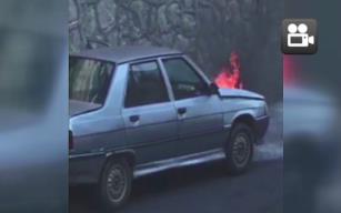 Hareket halindeyken alev aldı…