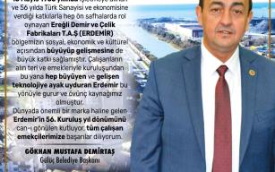 Demirtaş Erdemirin kuruluş yıl dönümü kutladı