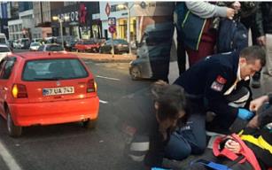 Otomobil genç kıza çarptı…