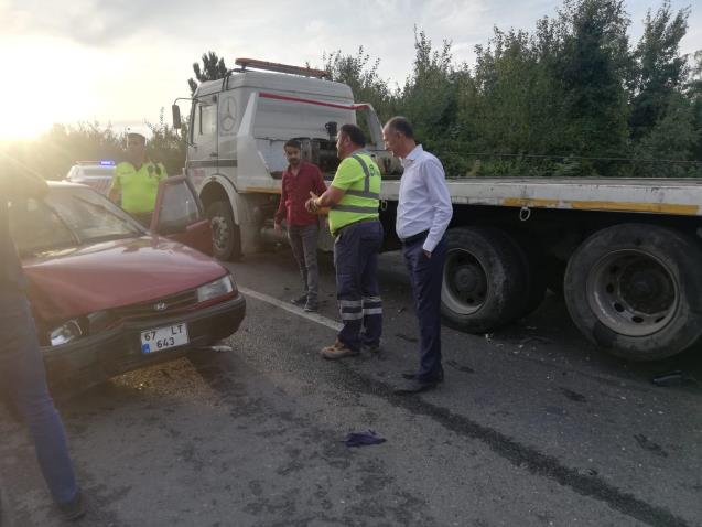 Zonguldak yolunda kaza.. 1 yaralı..