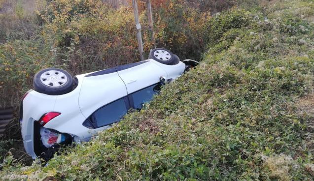 Tarlaya uçan otomobil devrildi: 3 yaralı