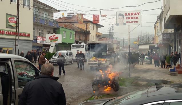 Bir anda alevler içinde kaldı