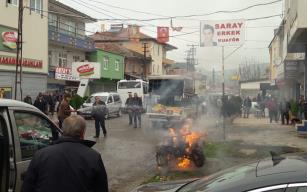 Bir anda alevler içinde kaldı