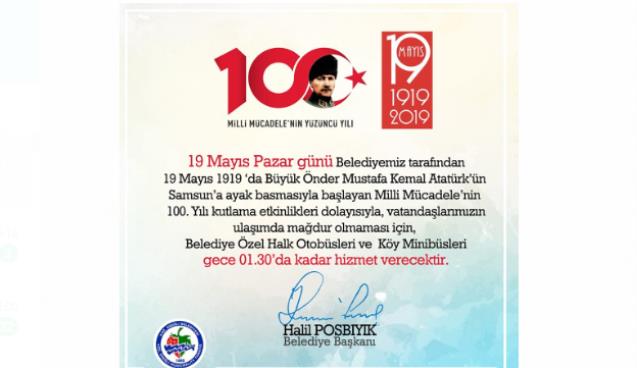 PAZAR GÜNÜ GECE 01.30’A KADAR OTOBÜSLER ÇALIŞACAK