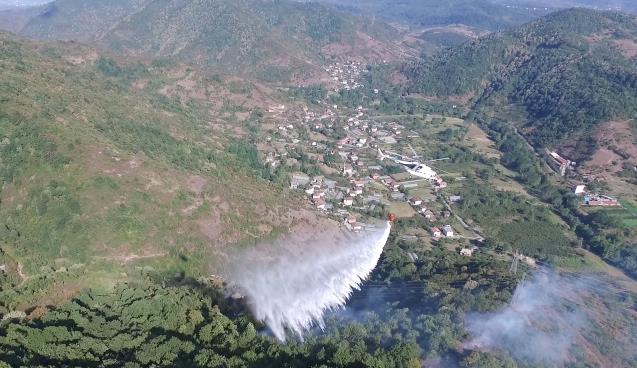Orman yangınına helikopterli müdahale…
