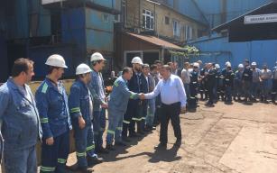 Ercan işçilerle bayramlaştı…