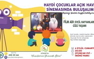 CUMARTESİ AKŞAMI ÇOCUKLAR İÇİN AÇIK HAVADA ANİMASYON FİLMİ