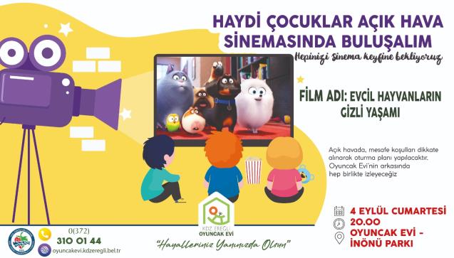 CUMARTESİ AKŞAMI ÇOCUKLAR İÇİN AÇIK HAVADA ANİMASYON FİLMİ