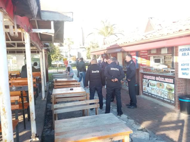ZABITA ÇAY OCAKLARINI DENETLEDİ, MASA SANDALYELER KALDIRILDI