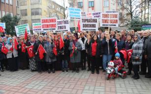 Gökçebey’de katı atık tesisine tepki yürüyüşü