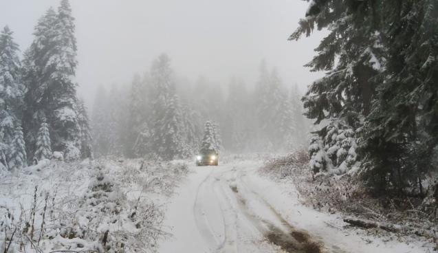 Karabük'ün yüksek kesimlerine mevsimin ilk karı yağdı