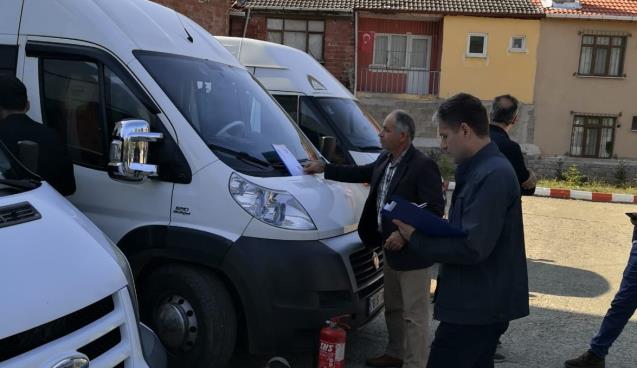 Safranbolu'da öğrenci servis araçları denetlendi