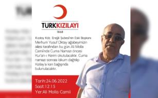 Merhum Yusuf Oktay anısına kan bağışı kampanyası...