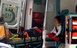 Otomobil anne ve kızına çarptı