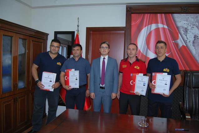 İtfaiye personeline başarı belgesi