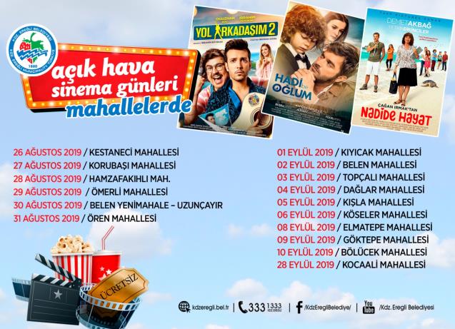 AÇIK HAVA SİNEMASI MAHALLELERE GELİYOR