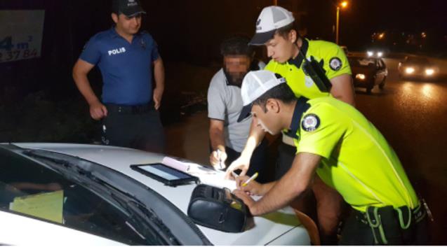 Alkollü yakalanan sürücünün sitemi..