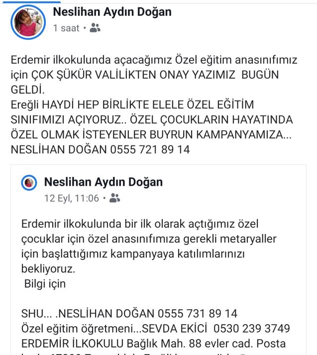 “Özel çocukların hayatında özel olmak isteyenler…”