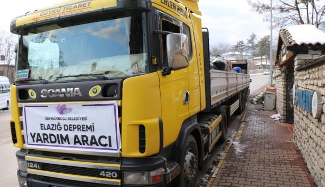 Safranbolu'dan Elazığ'a yardım tırı gönderildi