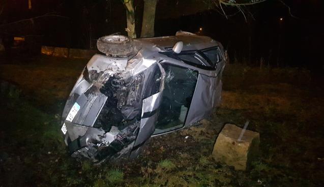 Otomobil 35 metreden araziye uçtu: 2 yaralı