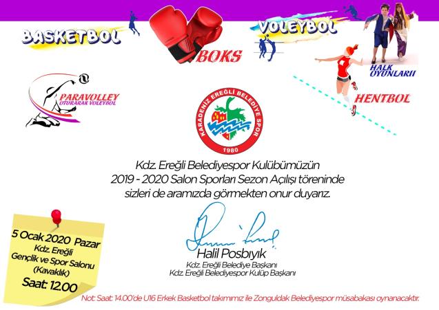 KDZ. EREĞLİ BELEDİYESPOR  SALON SPORLARINDA SEZON AÇILIŞI