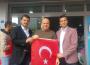 Esnaflara bayrak dağıtıldı