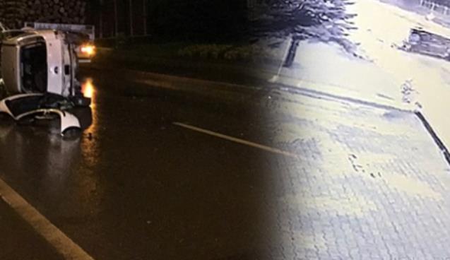 Otomobil takla attı… 2 yaralı… O anlar kameraya yansıdı...