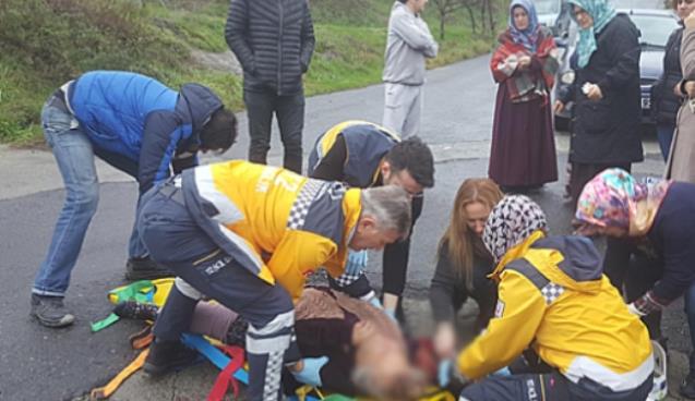 Yaşlı kadın ağır yaralandı…