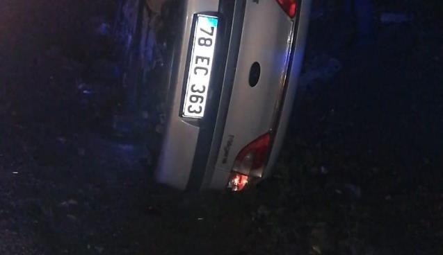 Otomobil ormalık alana savruldu...