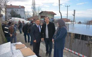 Başkan Uysal, Camii inşaatında 2.kat betonu döktü...