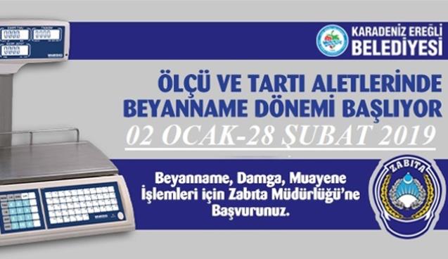 Ölçü ve Tartı aletlerinde beyanname dönemi başladı