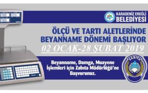 Ölçü ve Tartı aletlerinde beyanname dönemi başladı
