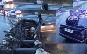 Otomobil kamyona çarptı… Yaralılar var!..