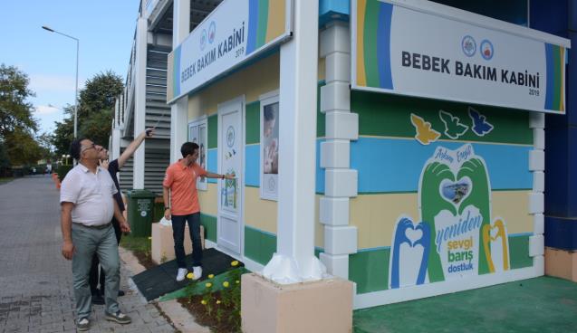 Sahile ‘Bebek Bakım’ kabini…