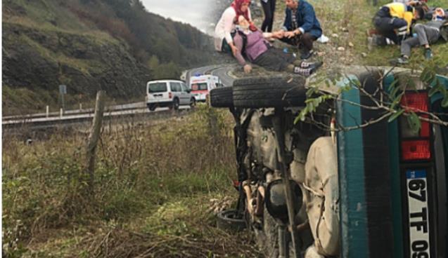 Otomobil takla attı; 1’i ağır 4 yaralı...